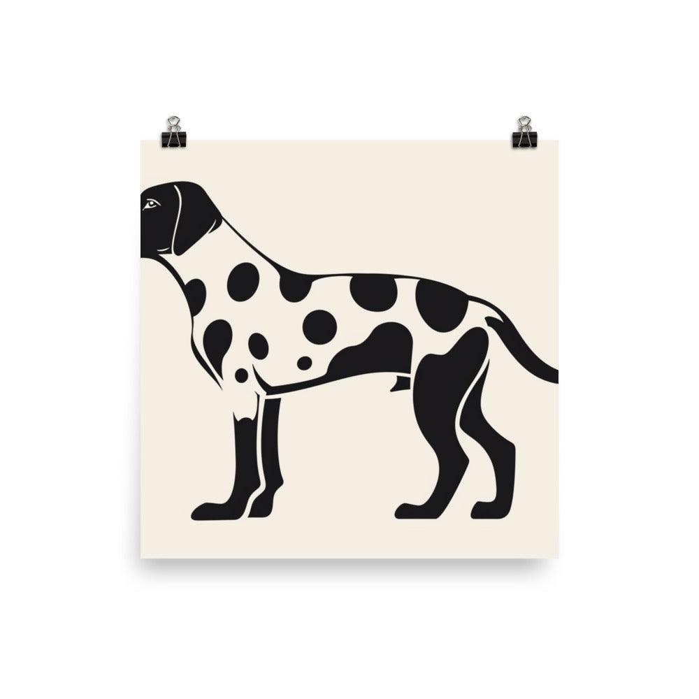 Dalmatian Silhouette Modern Art Black and White Animal Poster - Oh Posters