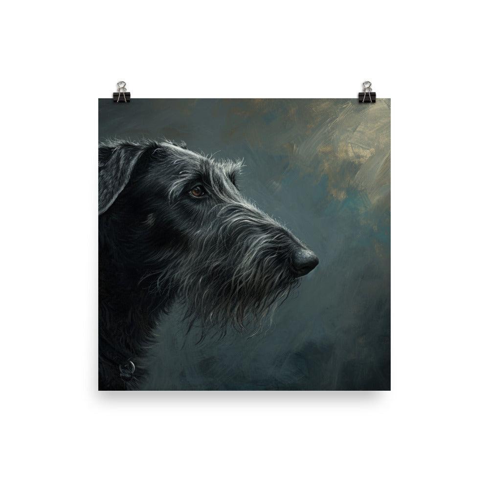 Deerhound Detailed Portrait in Moody Tones Poster - Oh Posters