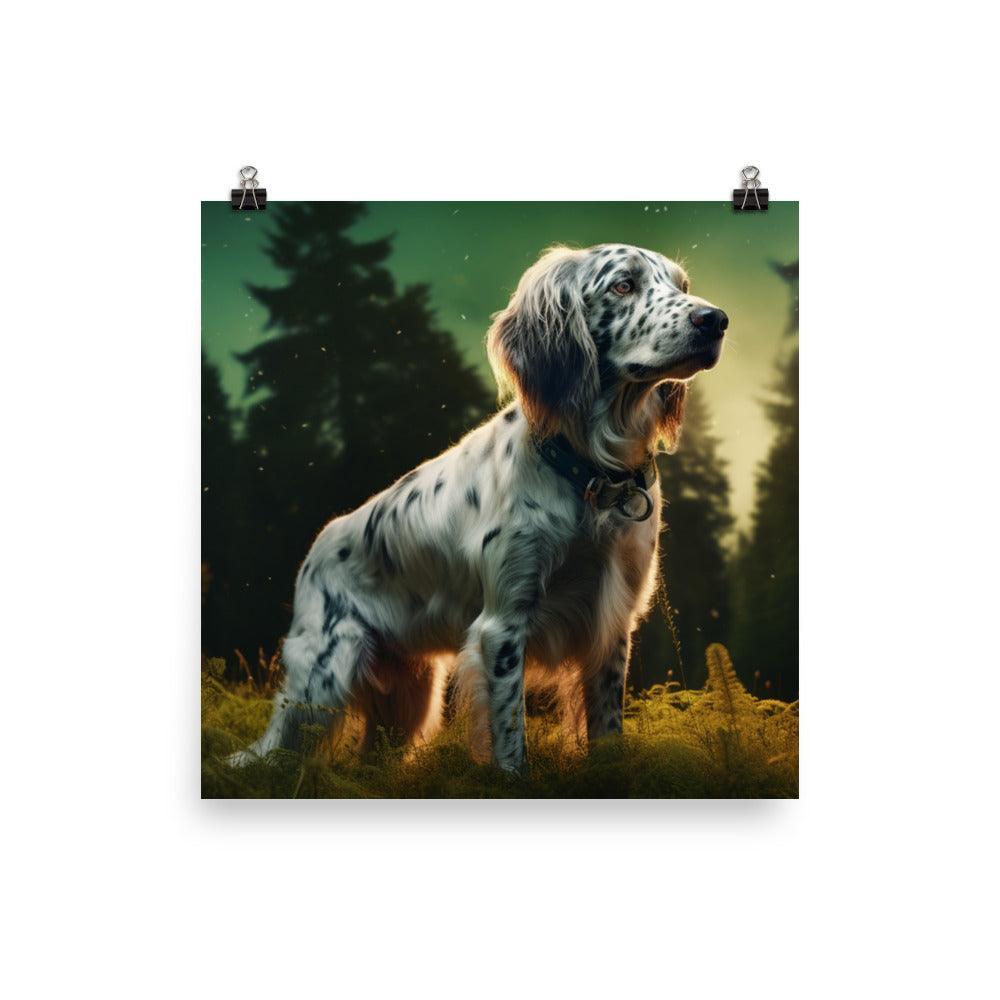 English Setter Forest Majesty Realistic Digital Painting Poster - Oh Posters