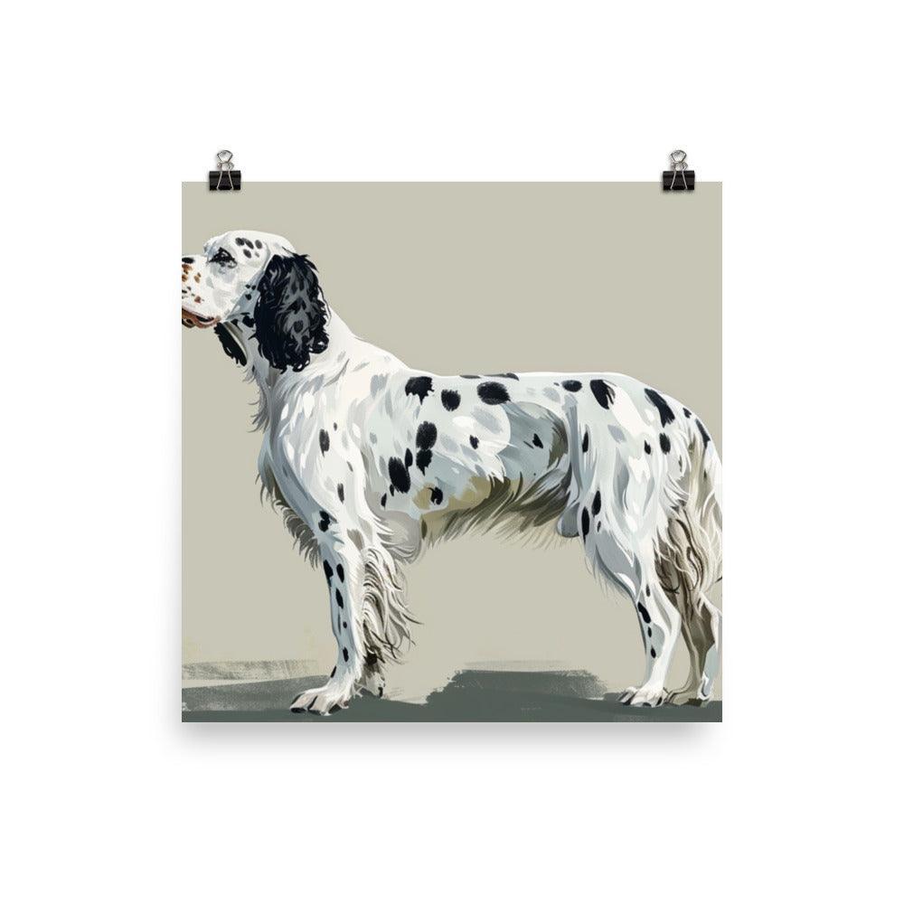 English Setter Classic Pose Minimalist Art Poster - Oh Posters