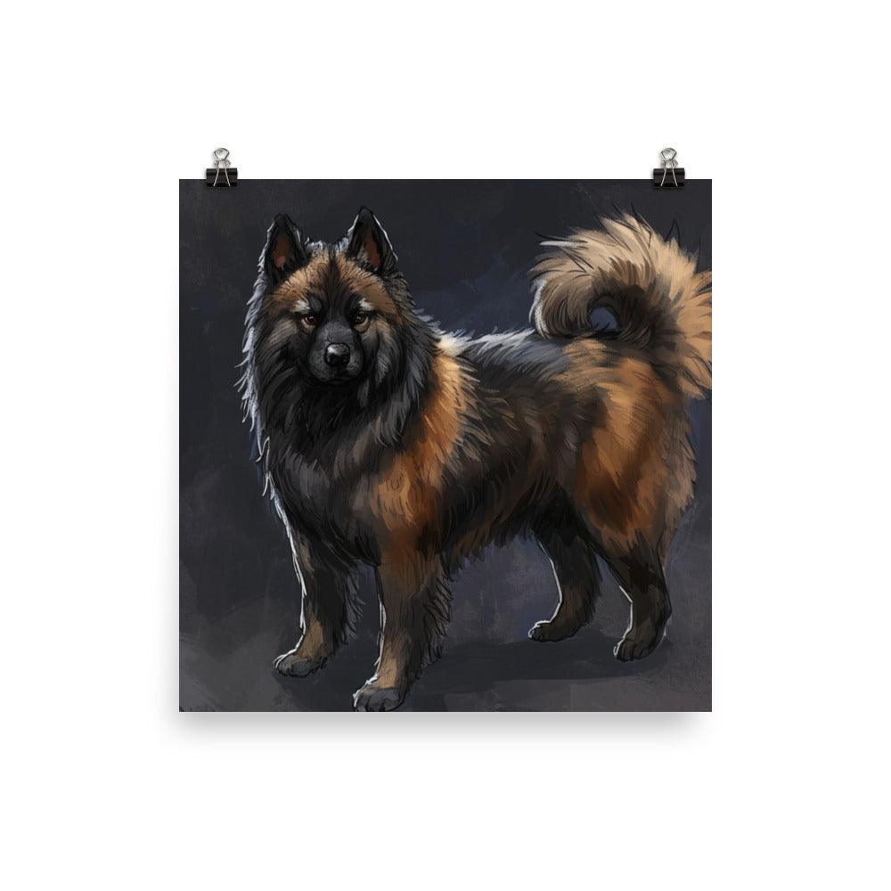 Eurasier Dog in Profile Digital Painting Poster - Oh Posters