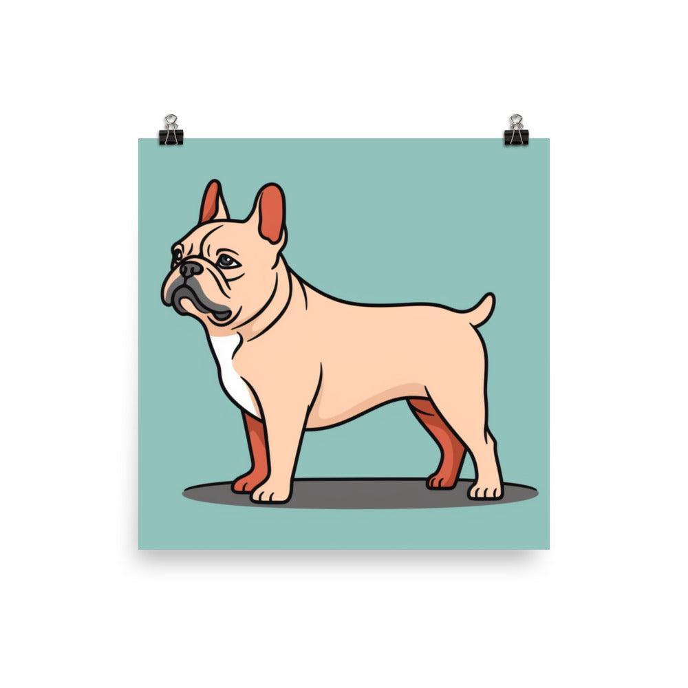 French Bulldog Cartoon Illustration Cute Poster - Oh Posters