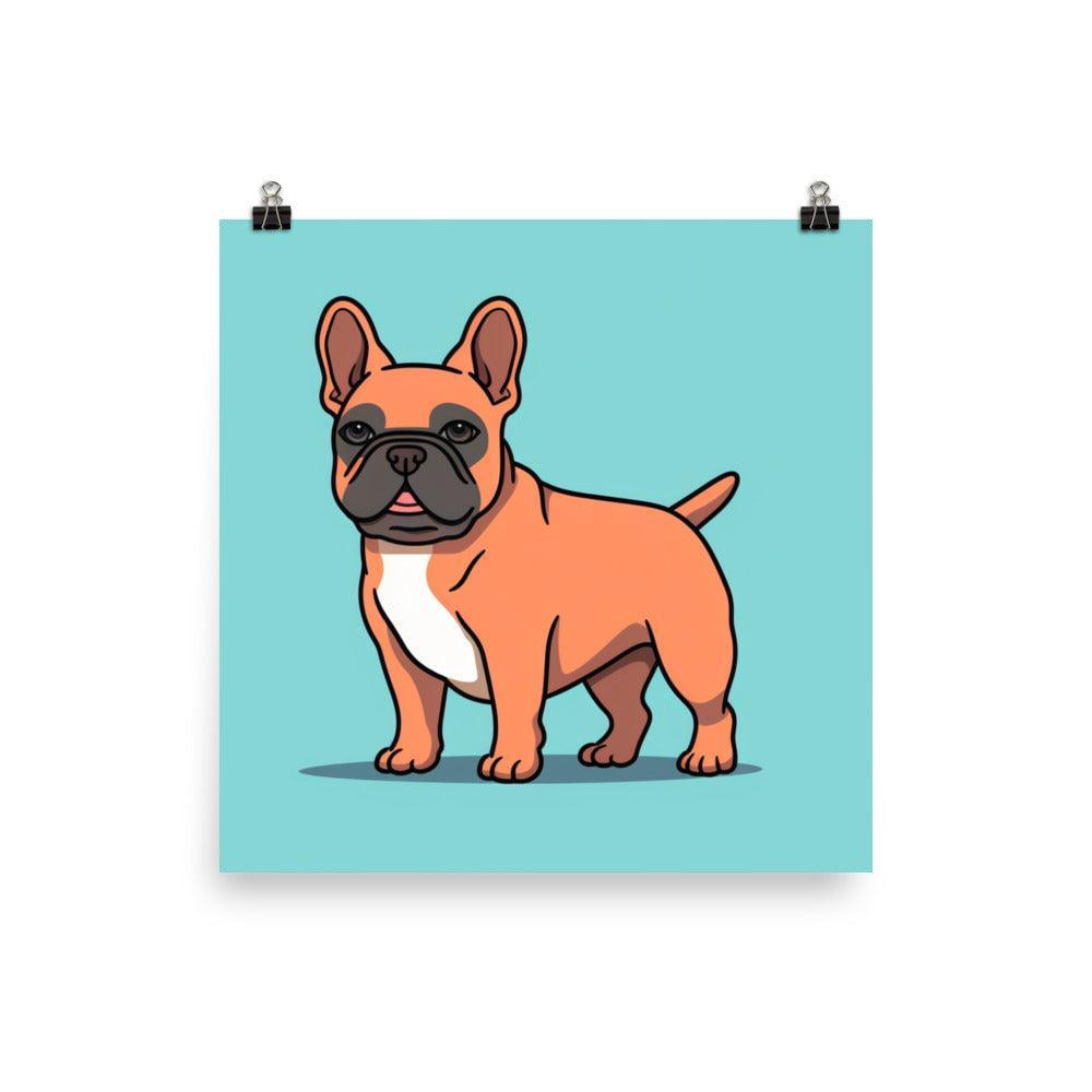 French Bulldog Pastel Cartoon Style Poster - Oh Posters