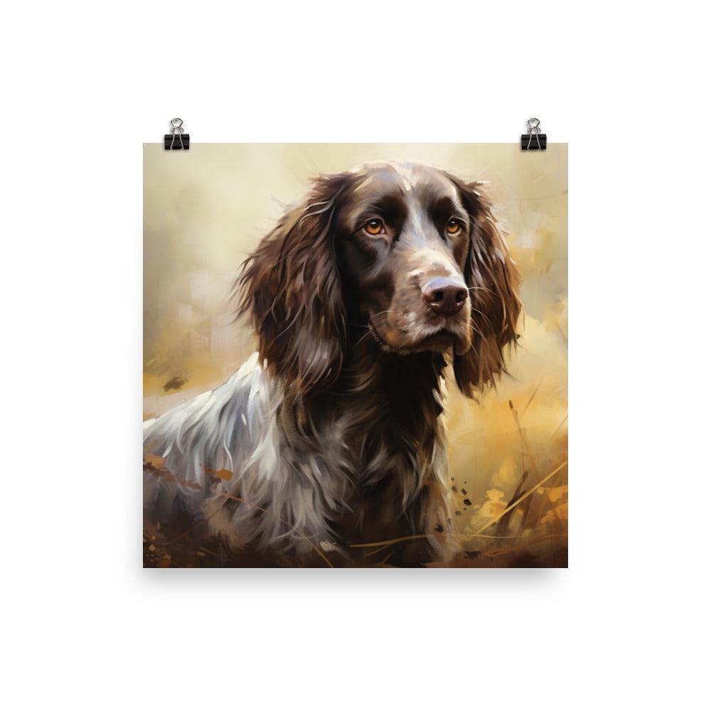 German Longhaired Pointer Autumn Elegance Art Poster - Oh Posters