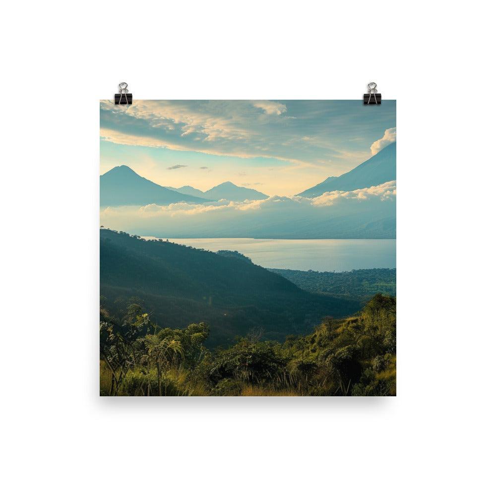 Guatemala Majestic Volcanic Lake Scenic Landscape Poster - Oh Posters