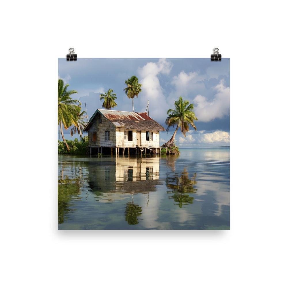 Kiribati Serene Oceanfront Cottage Poster - Oh Posters