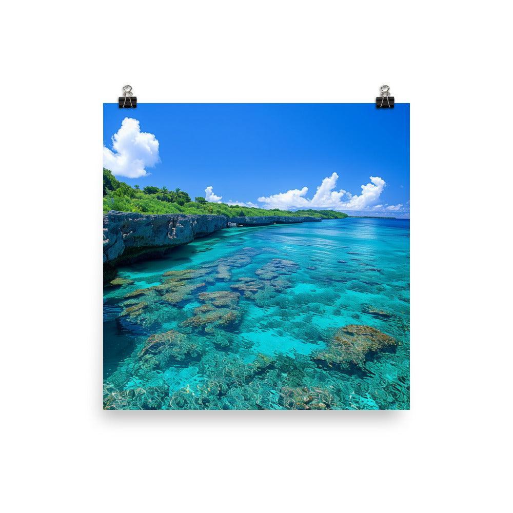 Nauru Coral Reef Crystal Waters Scenic Poster - Oh Posters