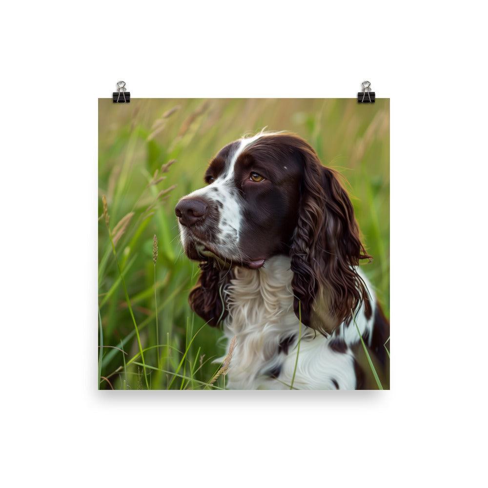 English Springer Spaniel in Tall Grass Portrait Poster - Oh Posters