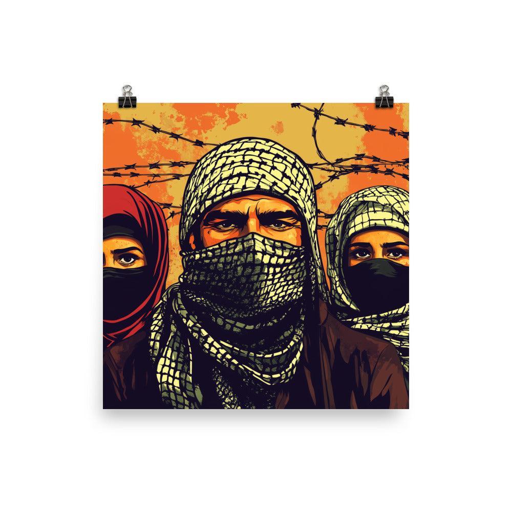 Palestinian Women and Children in Resistance Art Poster - Oh Posters