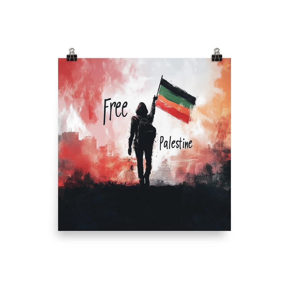 Free Palestine Resistance Flag Silhouette Poster - Oh Posters