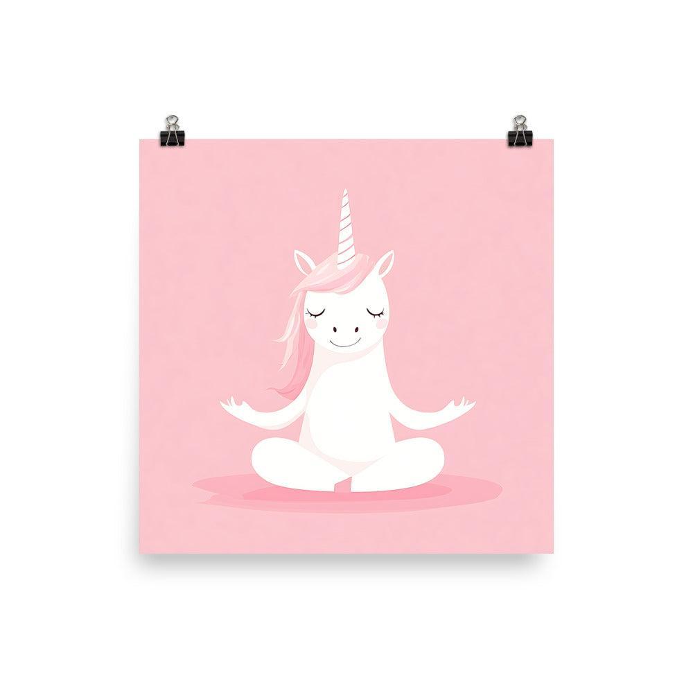 Calm and Peaceful Unicorn Yoga Tranquility Meditation Design Poster - Oh Posters