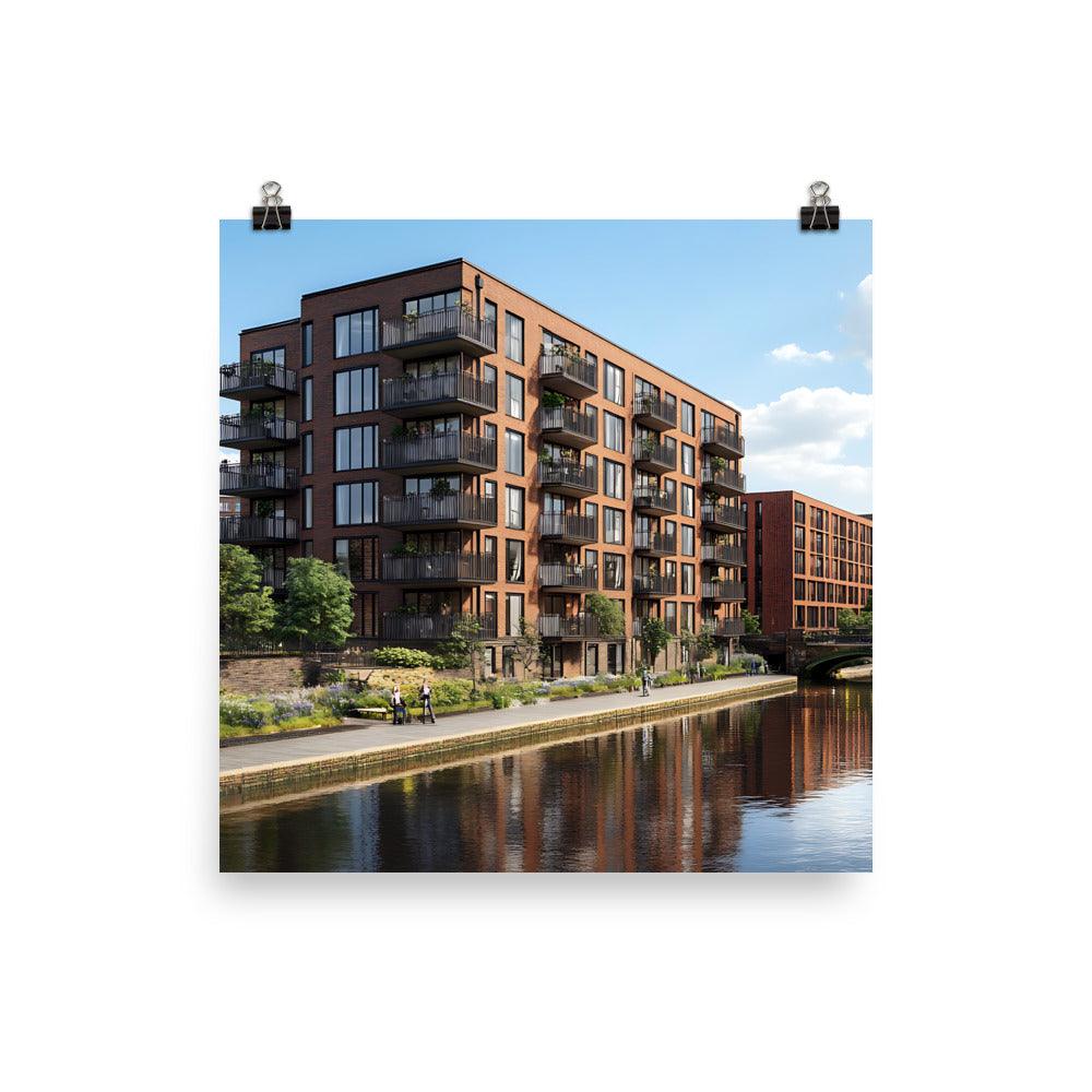 Manchester Canal Side Living Serenity Architecture Poster - Oh Posters