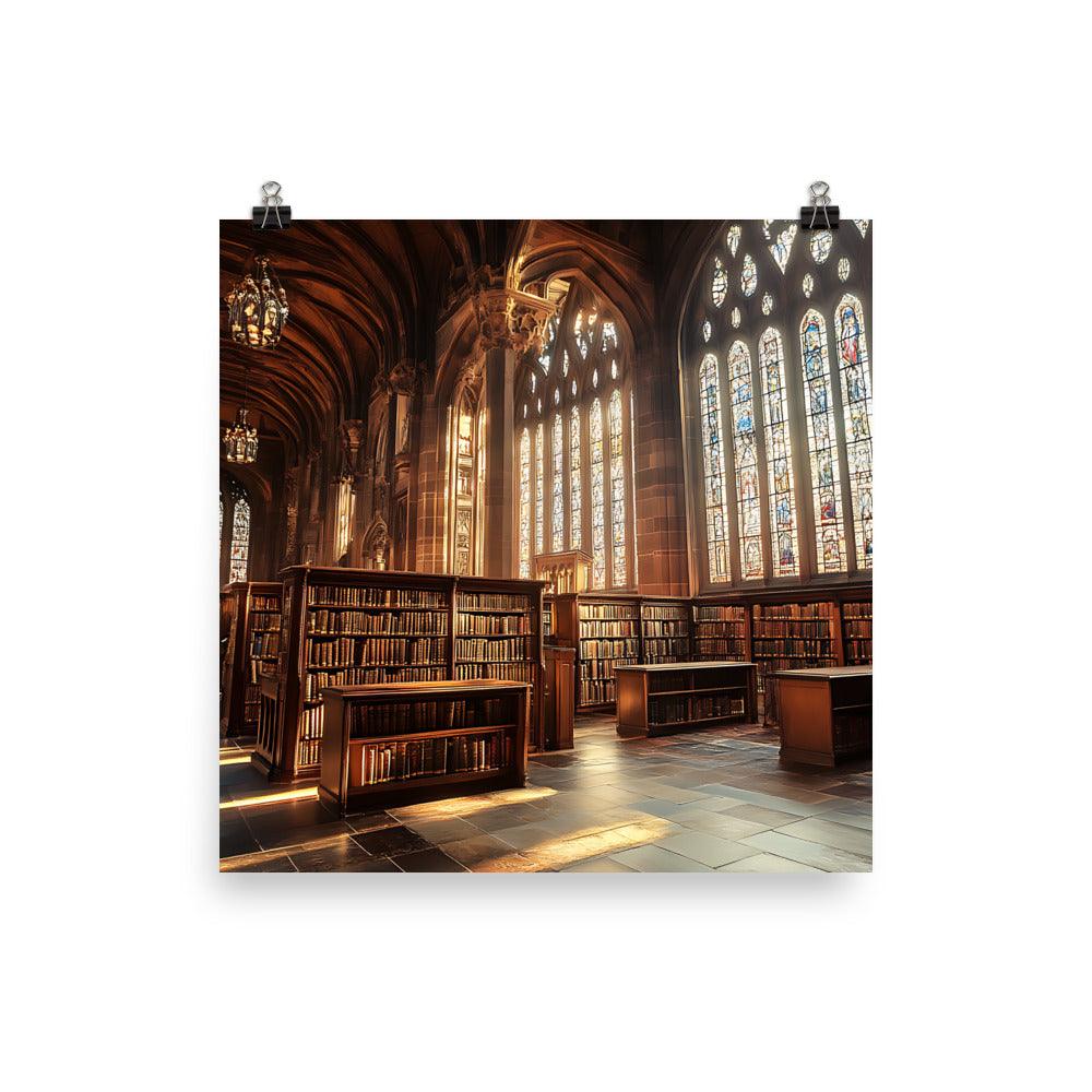 Manchester Library Elegance: Discover the Architectural Beauty and Timeless Grandeur Poster - Oh Posters