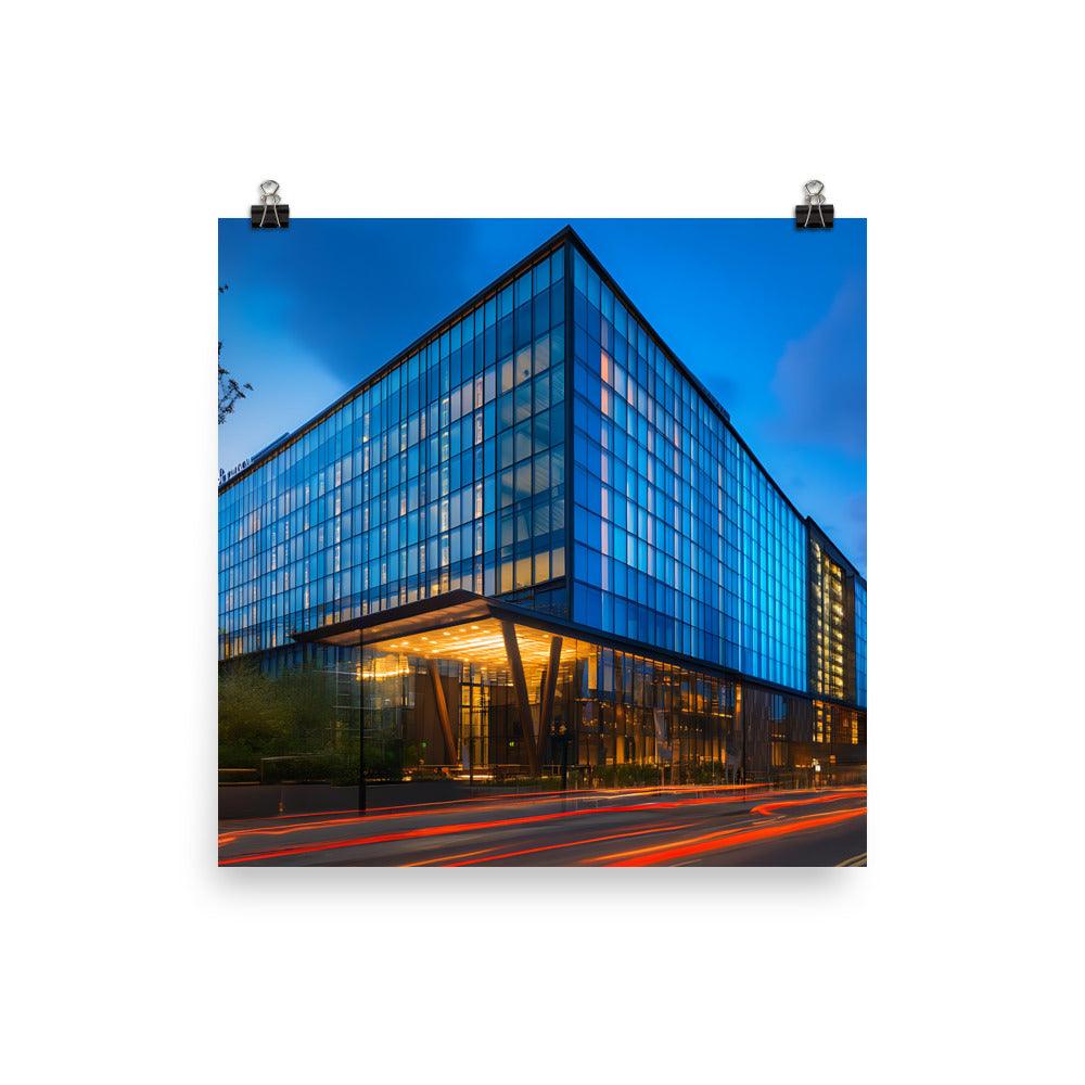 Manchester Modern Architecture Nightscape Poster - Oh Posters