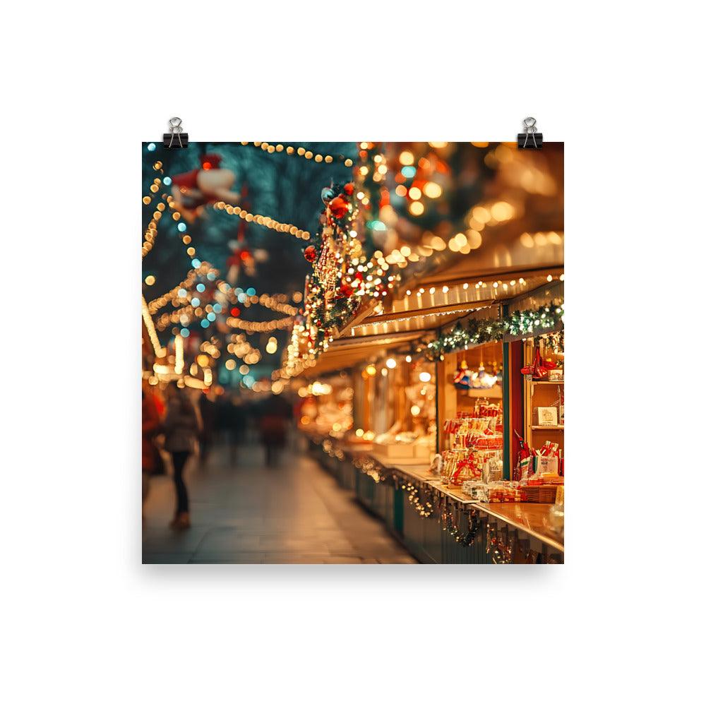 Manchester Christmas Market Lights and Festive Cheer Poster - Oh Posters