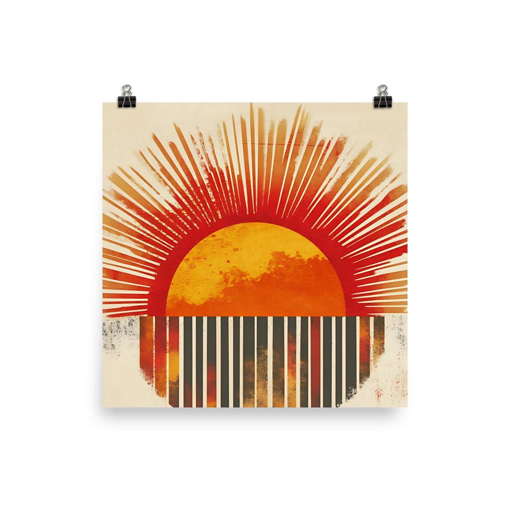 Boho Sunburst Retro Vibes Poster - Oh Posters