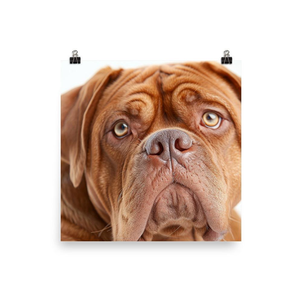 Dogue de Bordeaux Thoughtful Gaze Portrait Poster - Oh Posters