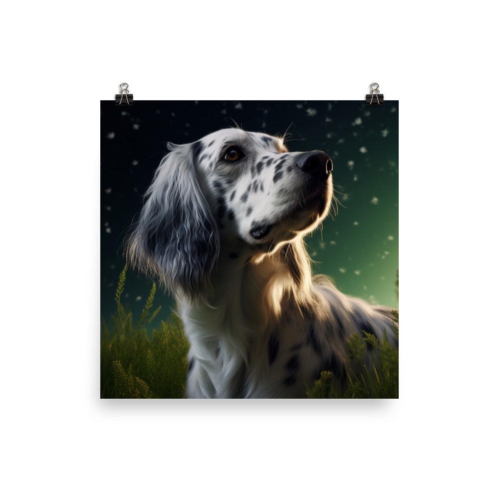 English Setter Twilight Gaze Nature-Inspired Digital Art Poster - Oh Posters