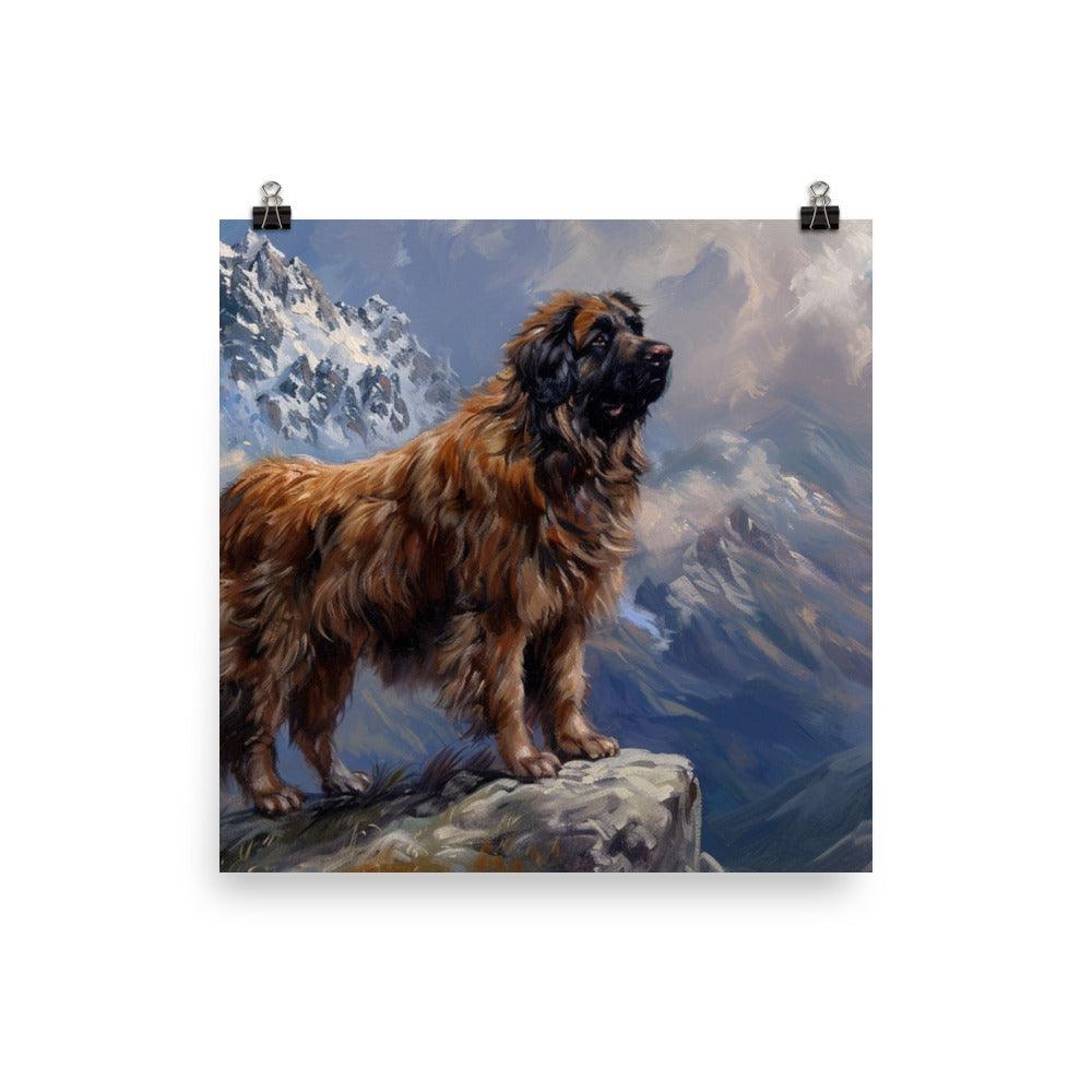 Estrela Mountain Dog Classic Oil Painting Mountain Backdrop Poster - Oh Posters