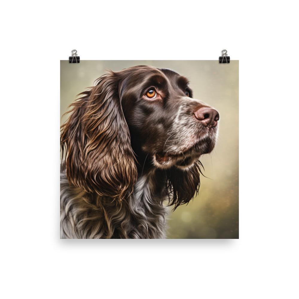 German Longhaired Pointer Dreamy Bokeh Portrait Poster - Oh Posters