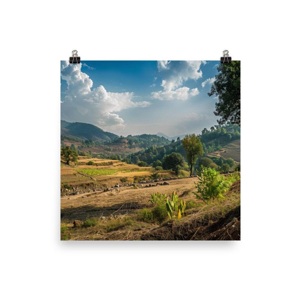 Poonch Rural Farmland Scenic Photo Poster - Oh Posters