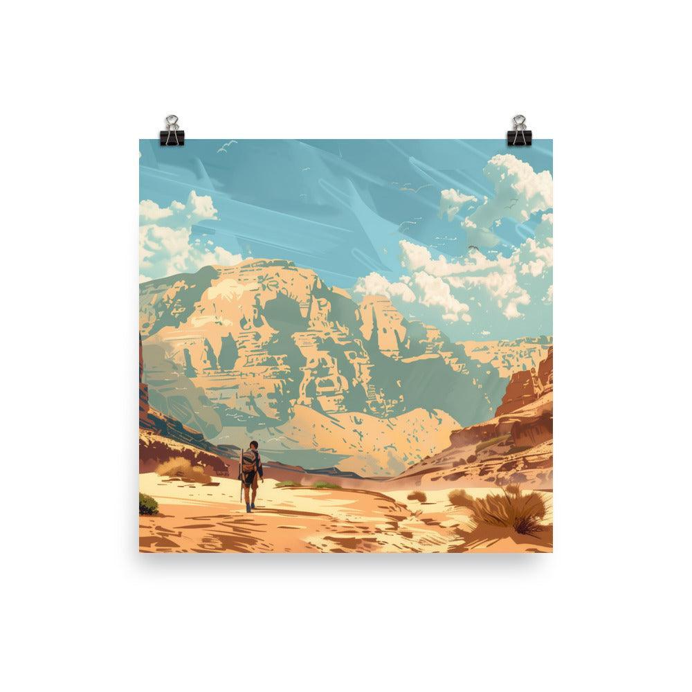 Jordan Wadi Rum Desert Explorer Art Poster - Oh Posters