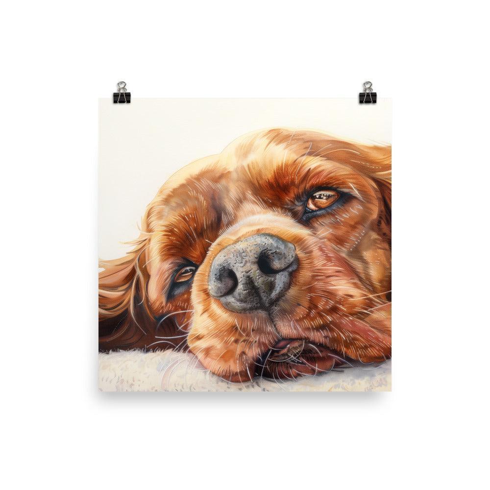 English Cocker Spaniel Close-Up Relaxed Portrait Poster - Oh Posters