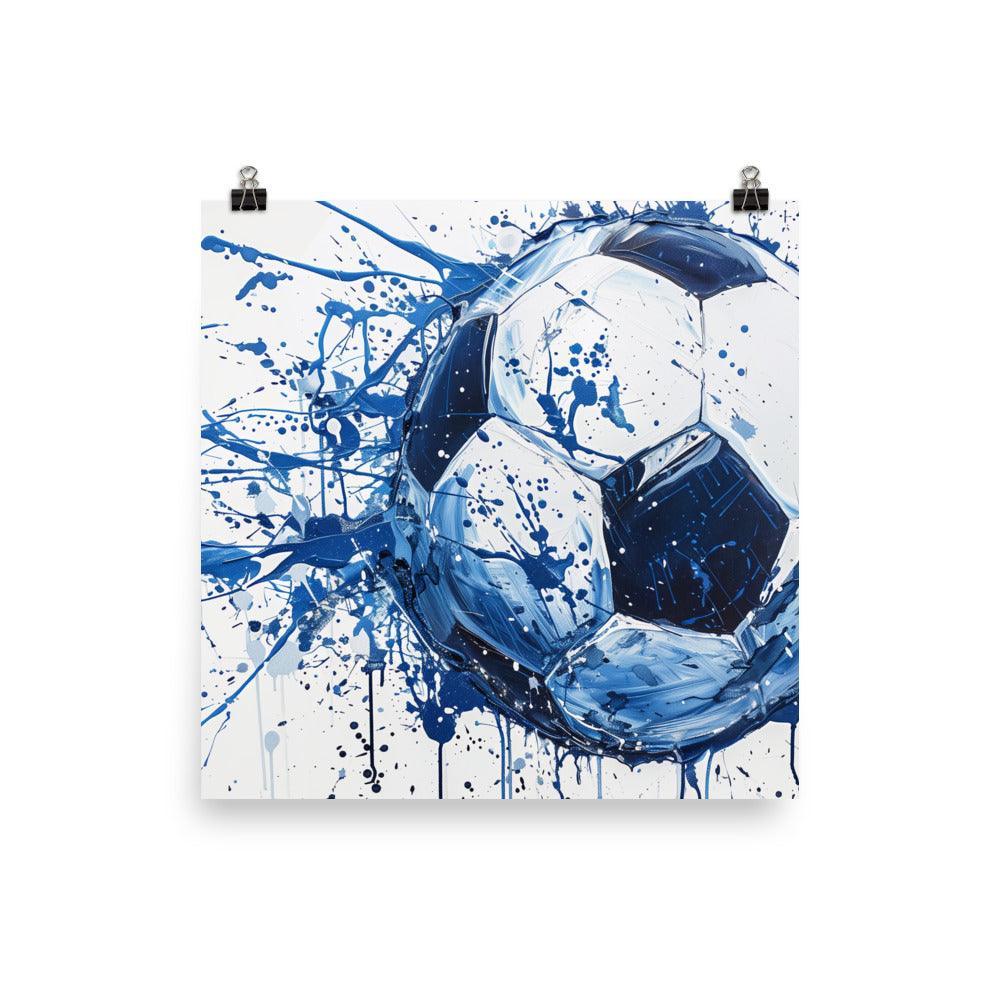 Football Soccer Ball Splatter Paint Abstract Sports Poster - Oh Posters