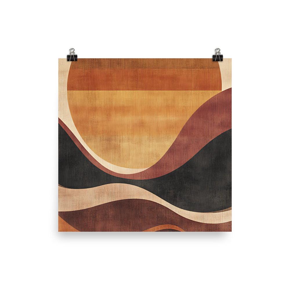Boho Sunset Waves Earth Tones Vibes Poster - Oh Posters