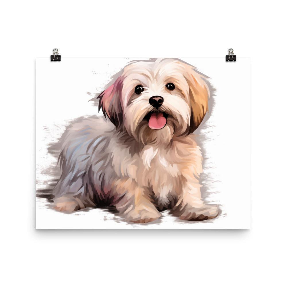 Cheerful Coton De Tulear Portrait with Soft Tones and Happy Expression Poster - Oh Posters