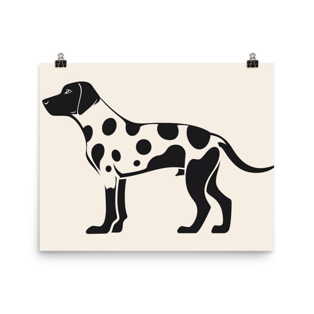 Dalmatian Silhouette Modern Art Black and White Animal Poster - Oh Posters