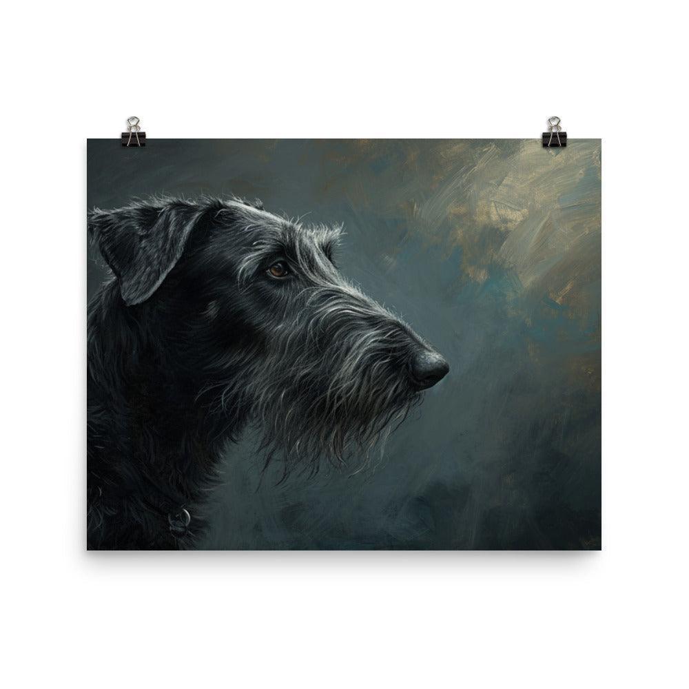 Deerhound Detailed Portrait in Moody Tones Poster - Oh Posters