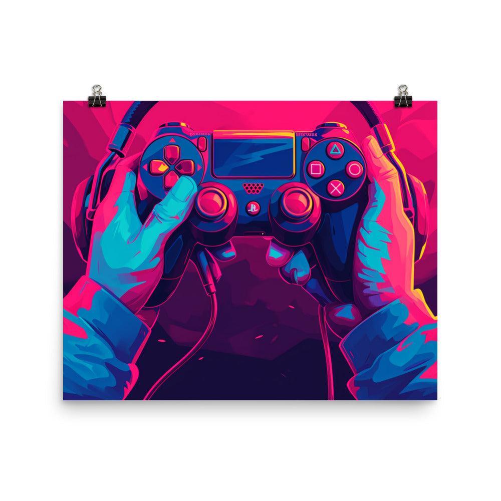 Handheld Console Intense Gaming Digital Art Poster - Oh Posters