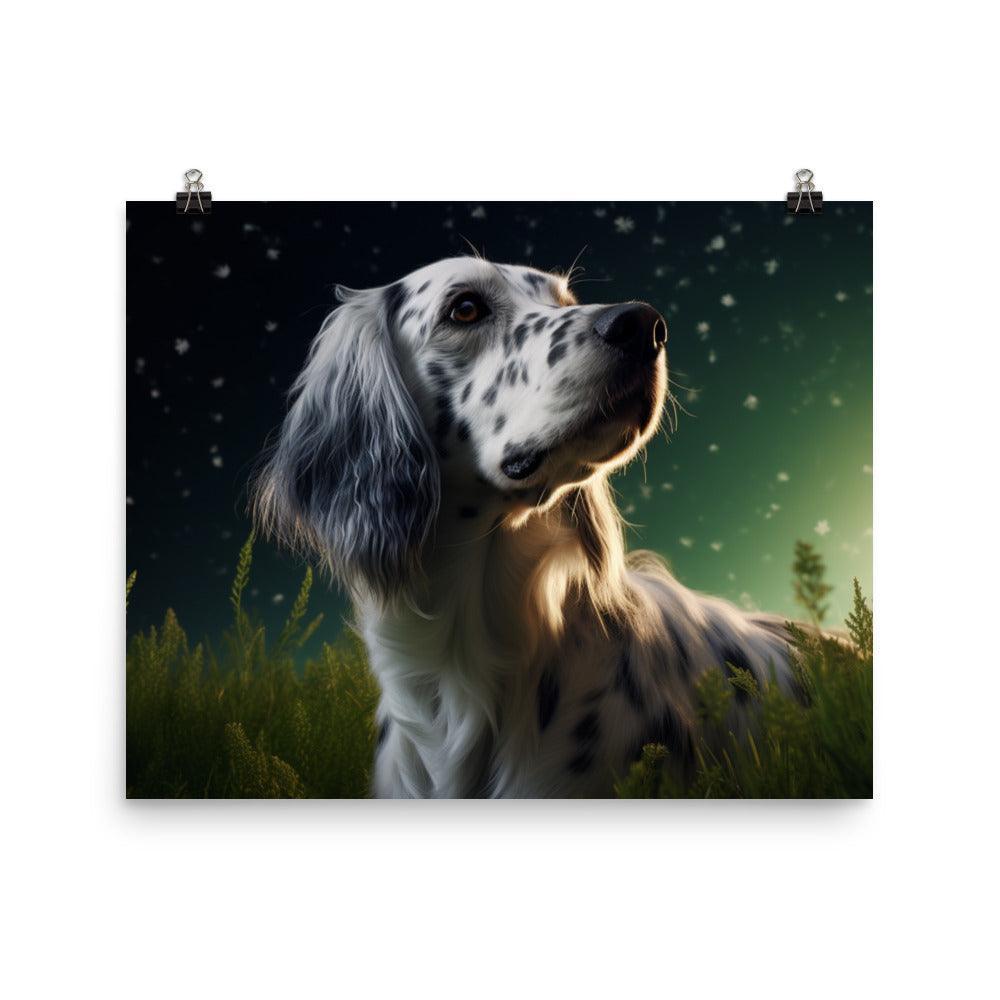 English Setter Twilight Gaze Nature-Inspired Digital Art Poster - Oh Posters