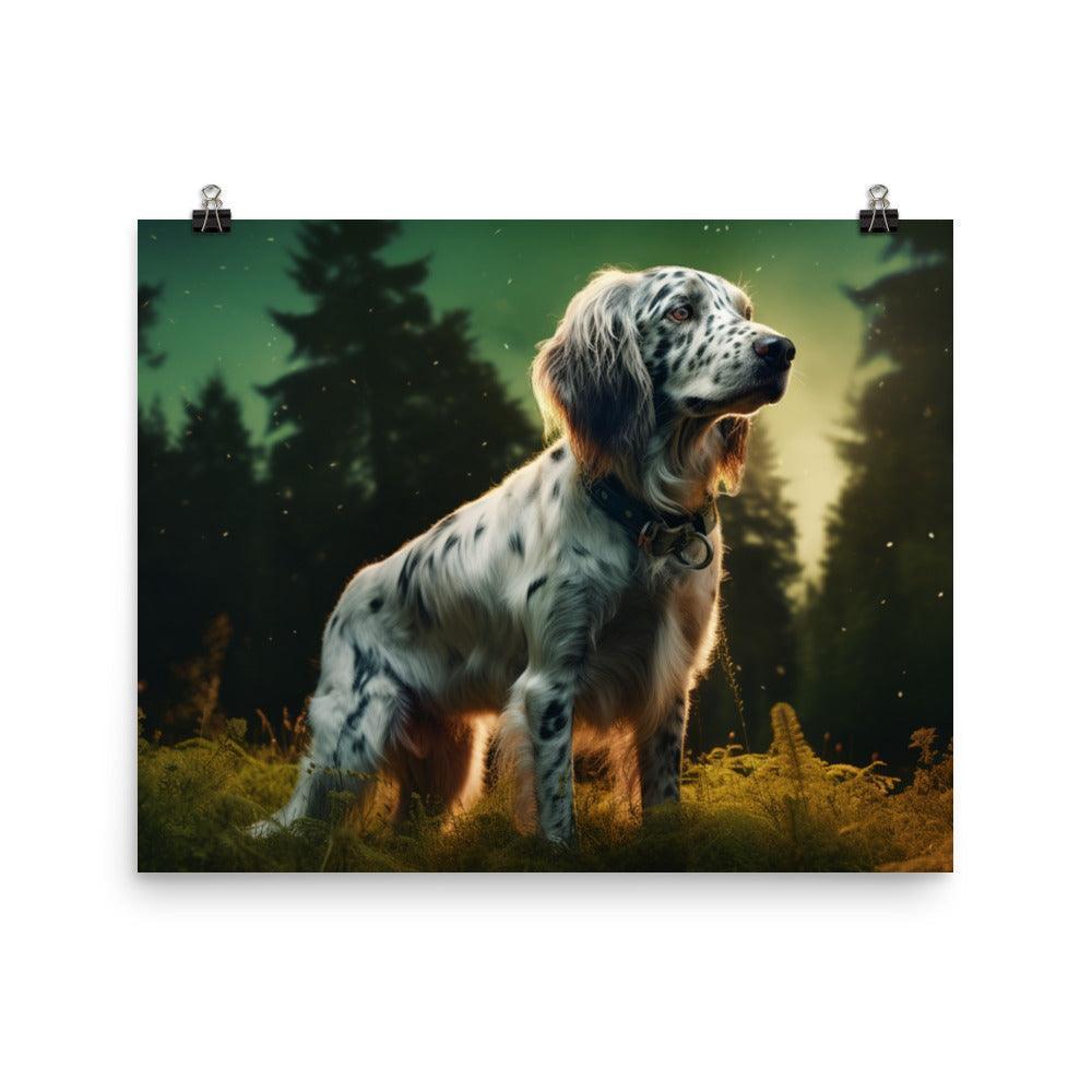 English Setter Forest Majesty Realistic Digital Painting Poster - Oh Posters