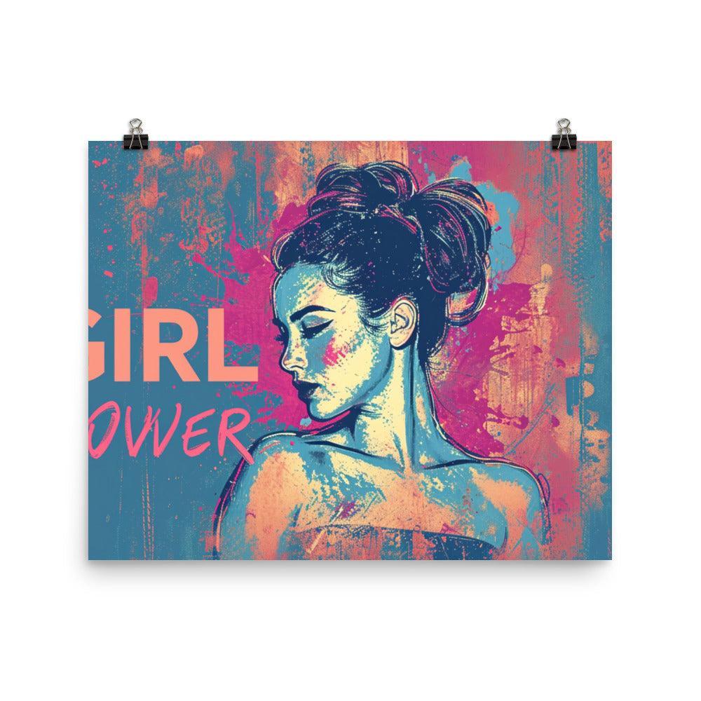 Girl Power Quote Empowerment Woman Grunge Style Art Poster - Oh Posters