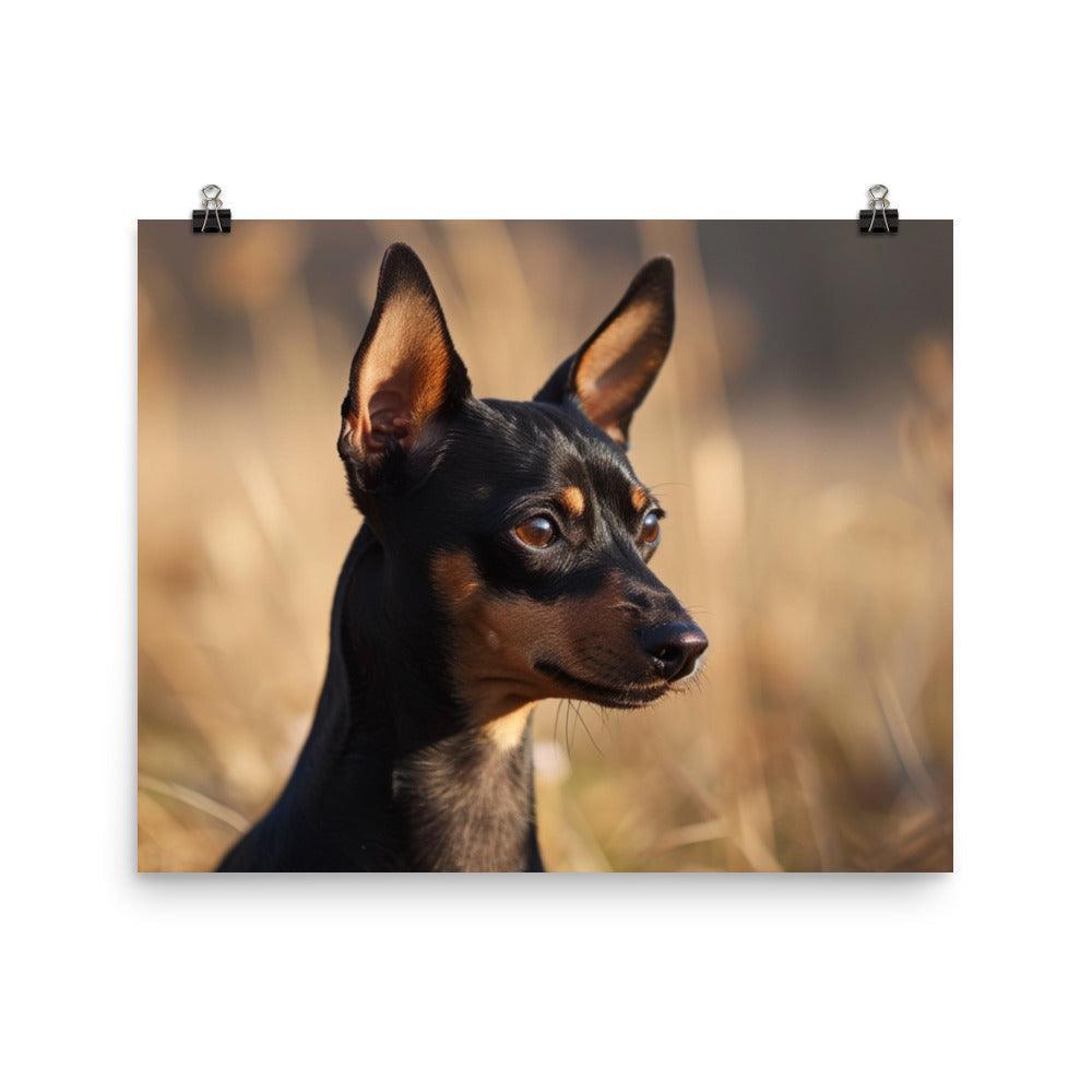 Realistic English Toy Terrier in Golden Field Poster - Oh Posters