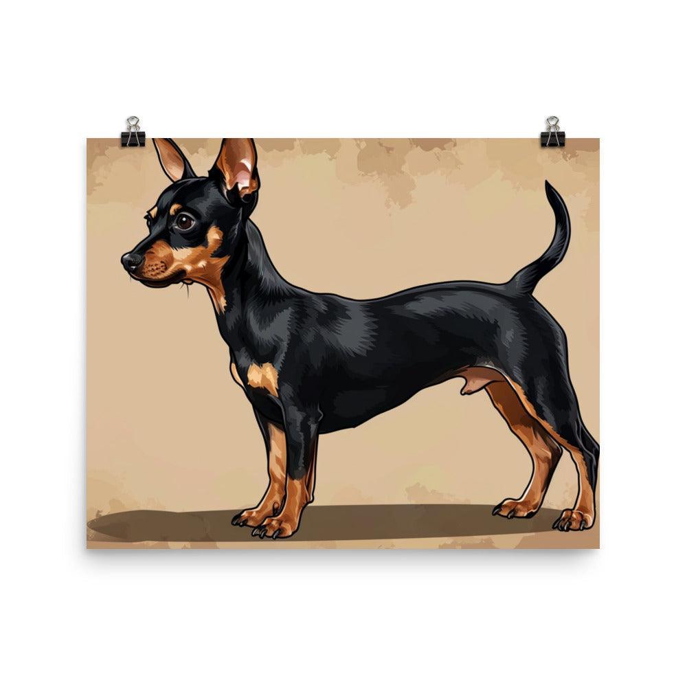 Vintage Style English Toy Terrier Illustrated Poster - Oh Posters