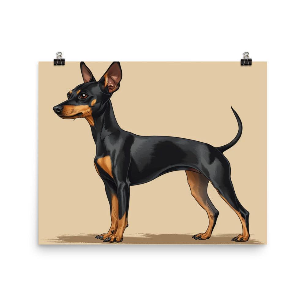 Classic English Toy Terrier Drawing on Beige Poster - Oh Posters