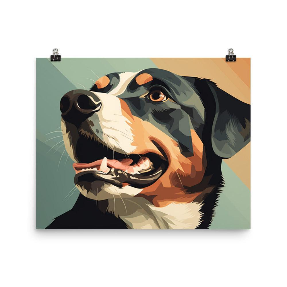 Entlebucher Mountain Dog Modern Geometric Art Poster - Oh Posters