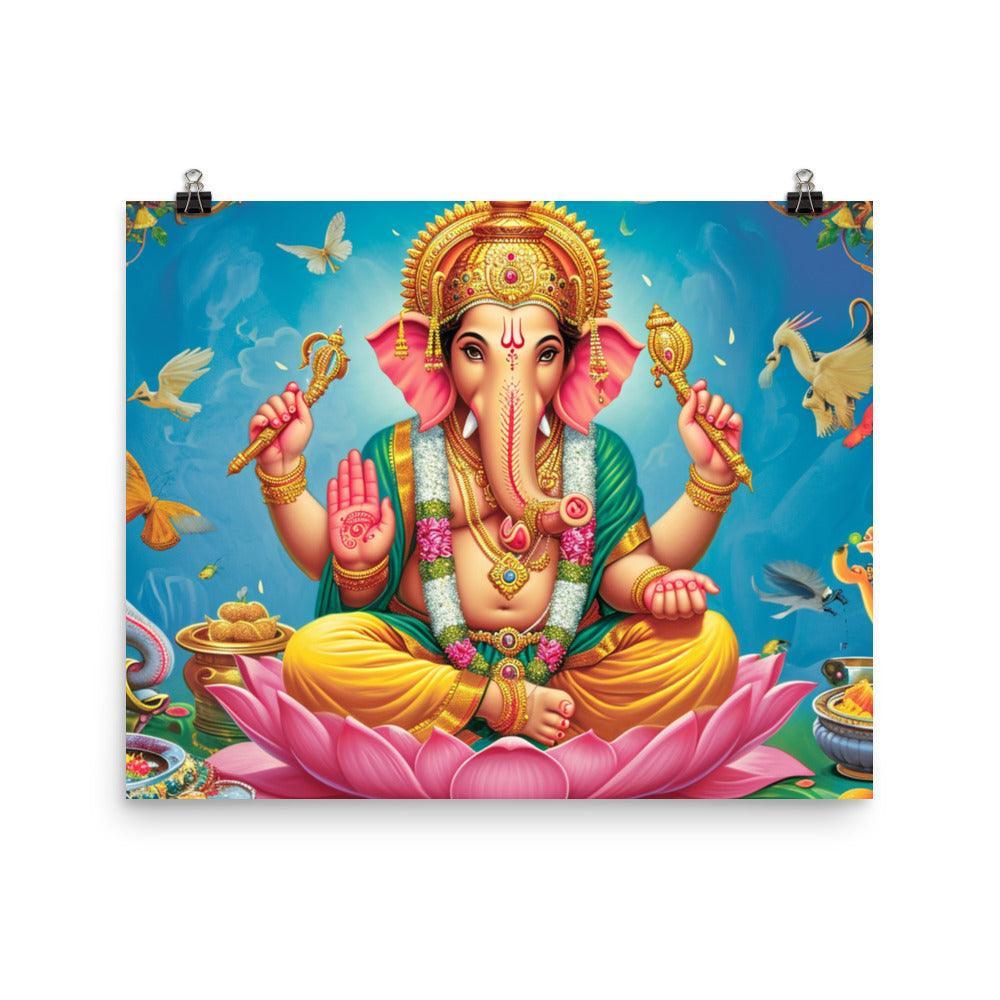 Ganesha Vibrant Mythological Artwork Poster - Oh Posters