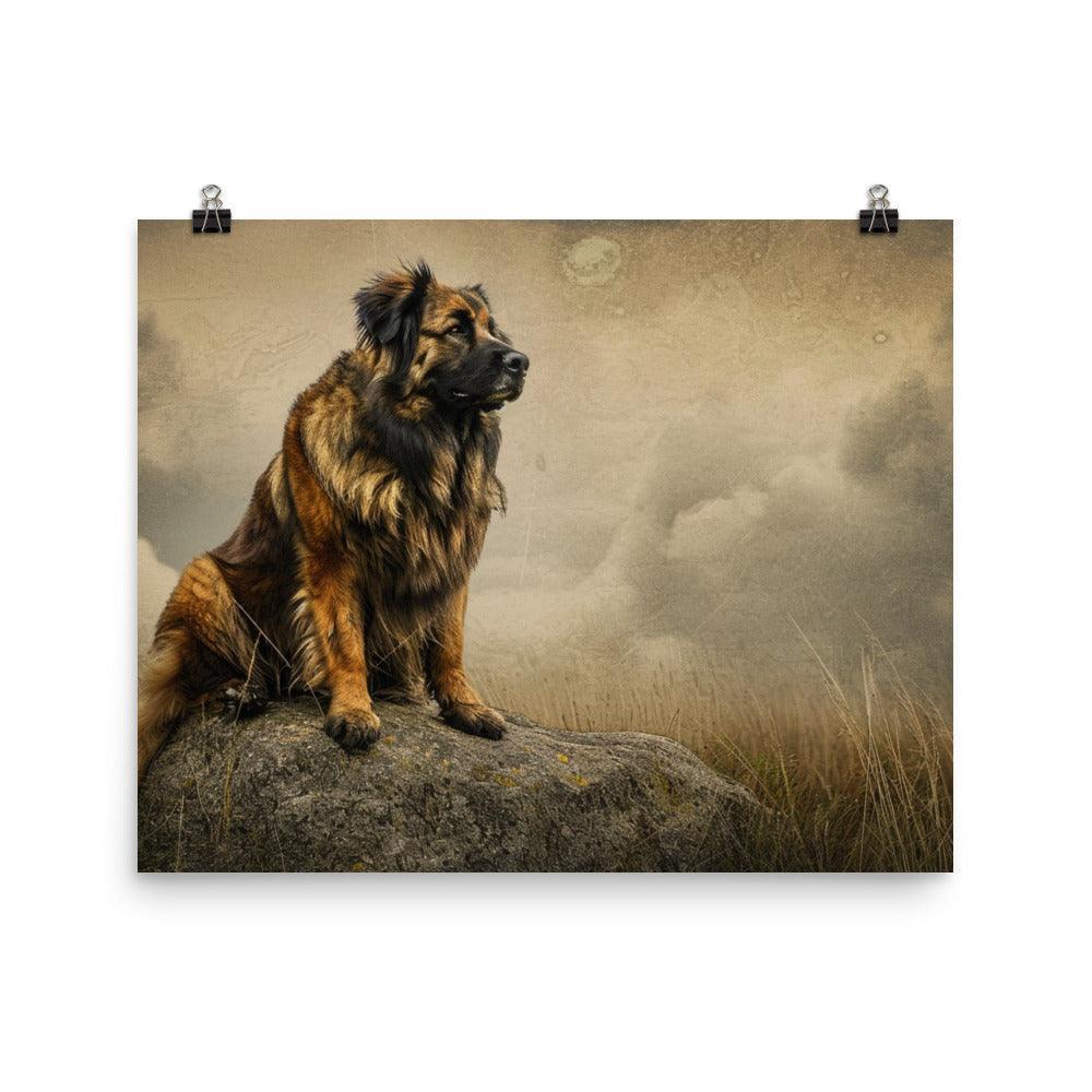 Estrela Mountain Dog Vintage Style Rock Perch Poster - Oh Posters