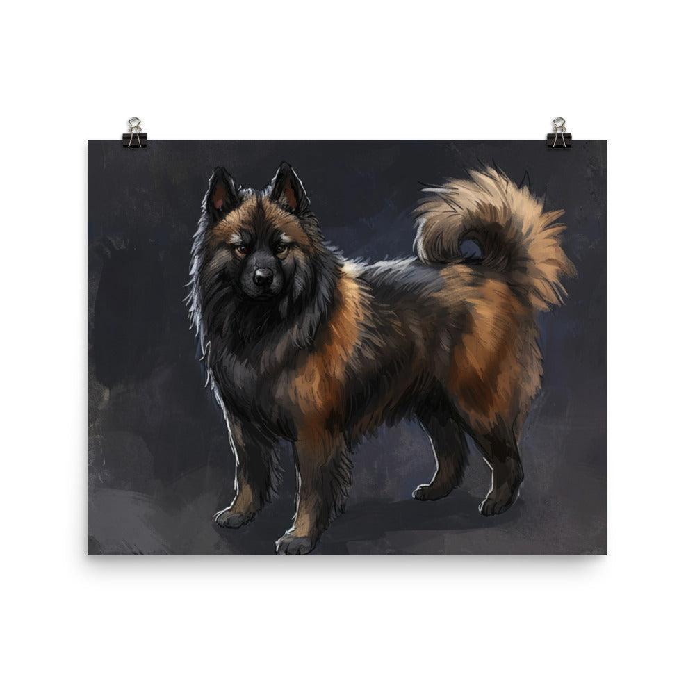 Eurasier Dog in Profile Digital Painting Poster - Oh Posters