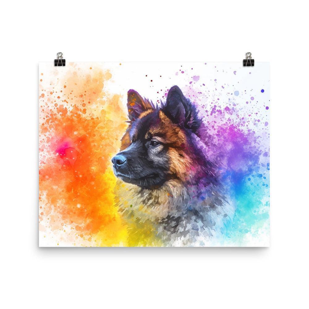 Colorful Abstract Eurasier Dog Digital Art Poster - Oh Posters