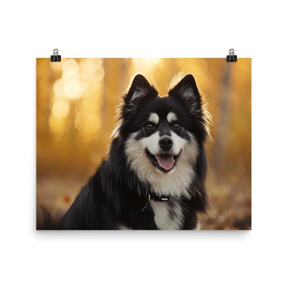 Finnish Lapphund Golden Forest Glow Poster - Oh Posters