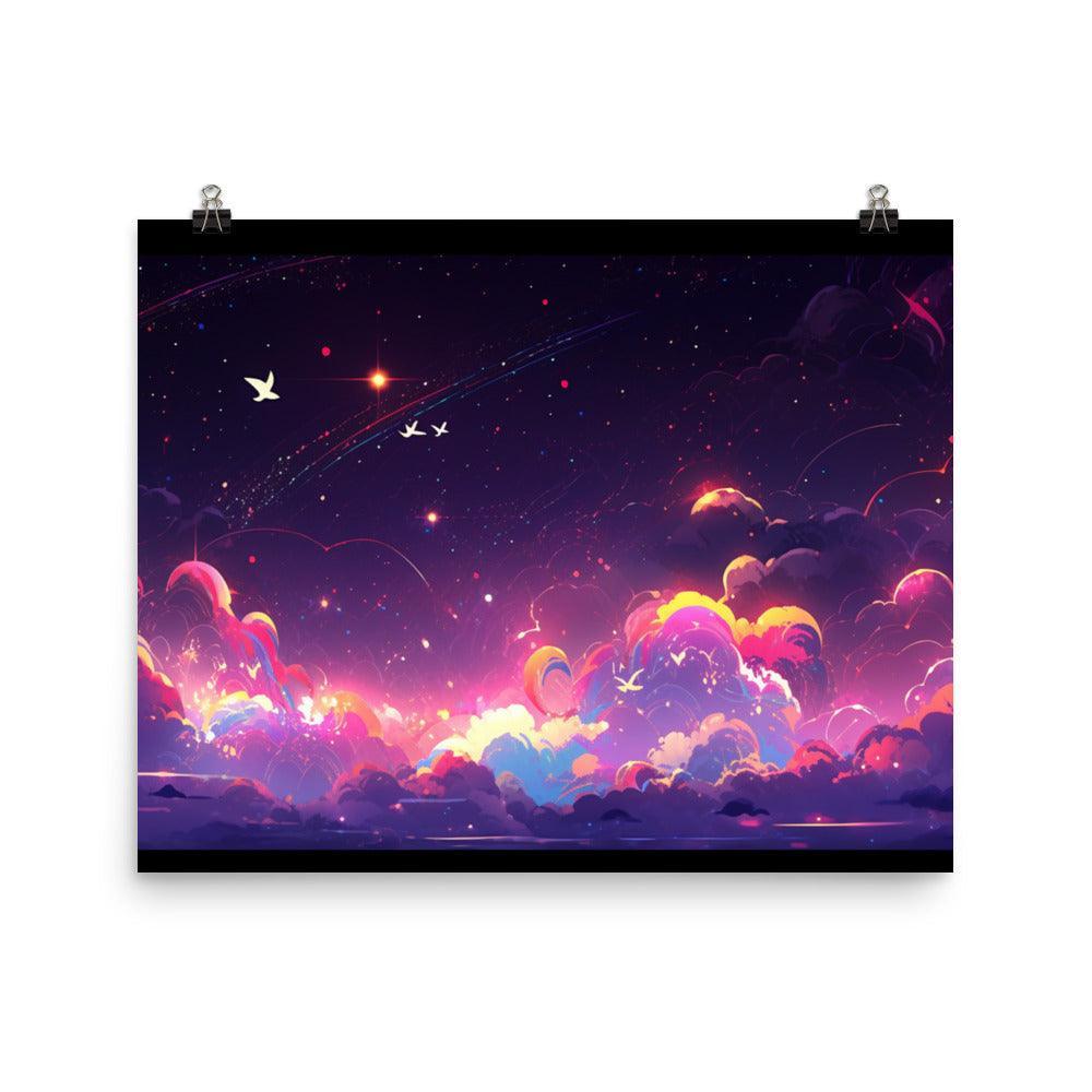 Dreamy Cosmic Dusk Scenery Digital Art Poster - Oh Posters