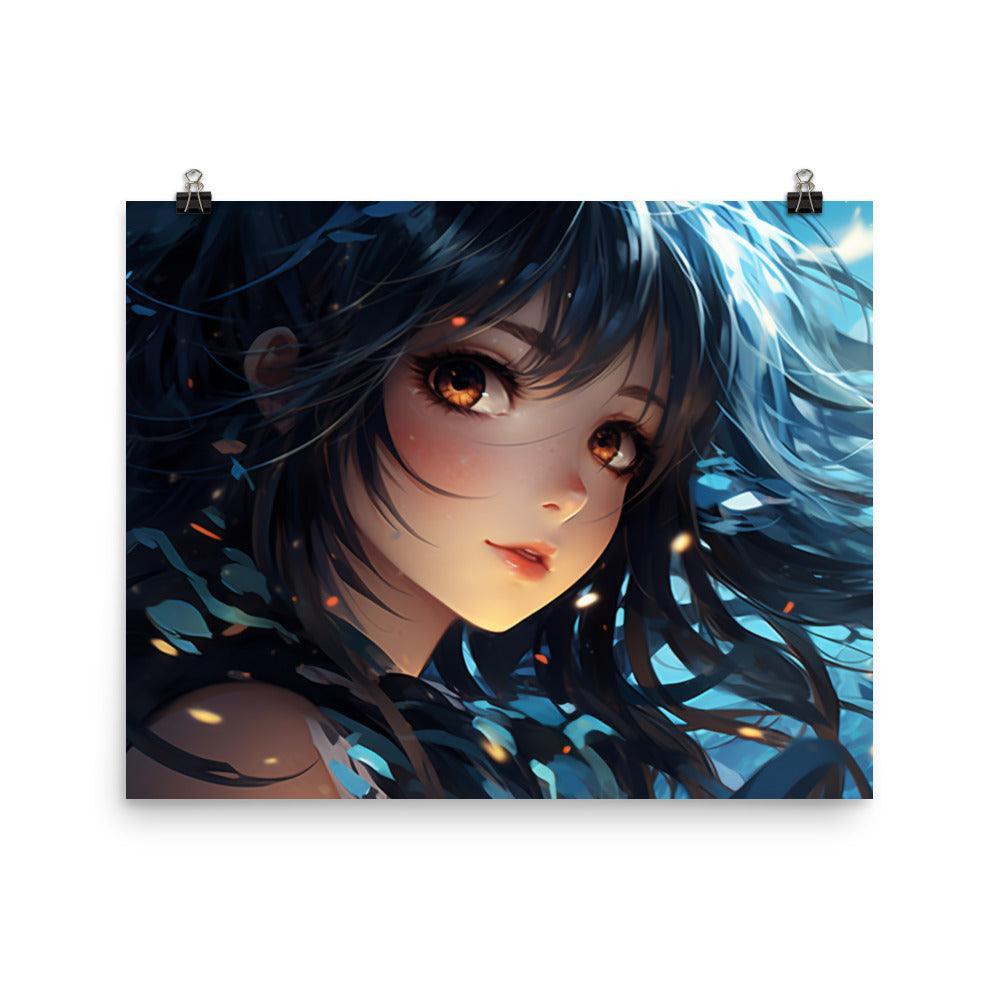 Mystic Azure Anime Girl Poster - Oh Posters