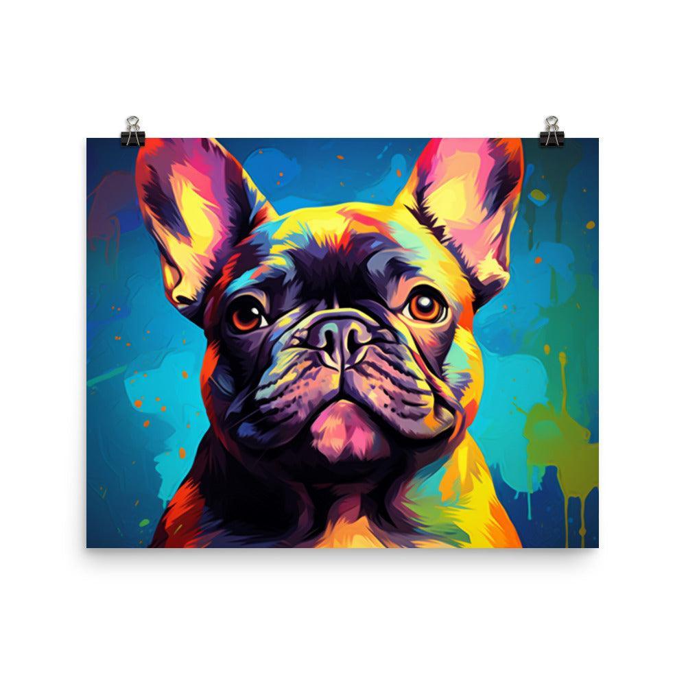 French Bulldog Vibrant Pop Art Style Poster - Oh Posters