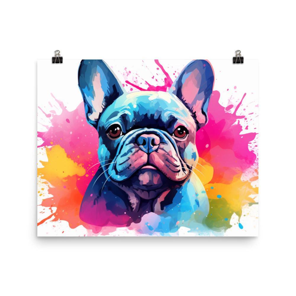 Colorful French Bulldog Pop Art Splash Poster - Oh Posters