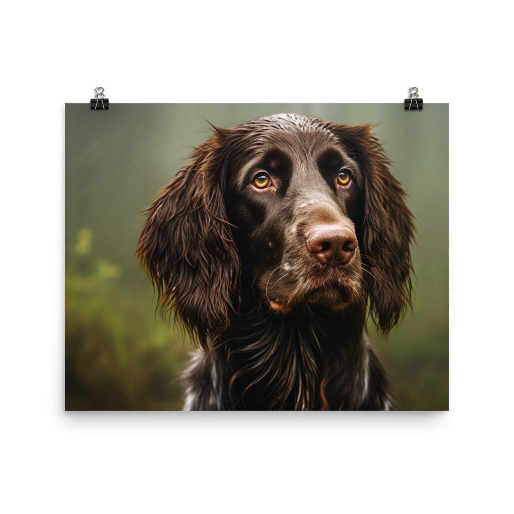 German Longhaired Pointer Rainy Day Portrait Poster - Oh Posters